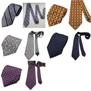 Lot 5 Jos A Bank Mens Silk Ties Signature Gold Traveler Executive Striped Italy